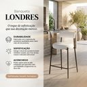Ver imagem 2 de Banqueta Cozinha Média com Encosto Industrial Preto Kit 4 Londres PU D03 - D'Rossi