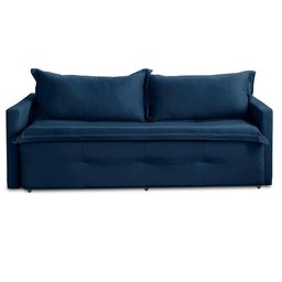 Sofá sem Caixa Retrátil e Reclinável 1,65m com Molas Maira Suede Azul Rover & Beato - 5