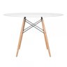 Mesa Redonda Eames 120cm Branco + 6 Cadeiras Azul Claro - 6