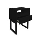 Ver imagem 3 de Mesa de Cabeceira Lateral Nicho com Gaveteiro Square Preto Laca