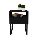 Ver imagem 2 de Mesa de Cabeceira Lateral Nicho com Gaveteiro Square Preto Laca