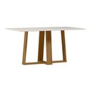 Ver imagem 3 de Conjunto Sala de Jantar Mesa Rubi 160x90 6 Cadeiras Anitta Ype/off White/suede Marrom