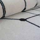 Ver imagem 2 de Tapete Grid Branco com Preto Geométrico para Sala e Quarto 100x150cm