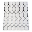 Ver imagem 1 de Tapete Grid Branco com Preto Geométrico para Sala e Quarto 100x150cm