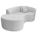 Ver imagem 6 de Recamier Curvo Orgânico 150cm 2 Lugares Lado Esquerdo para Sala de Estar Bouclé Londres Branco