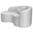 Ver imagem 5 de Recamier Curvo Orgânico 150cm 2 Lugares Lado Esquerdo para Sala de Estar Bouclé Londres Branco