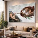 Ver imagem 1 de Quadro Michelangelo a Criação de Adão de Releitura 123x83
