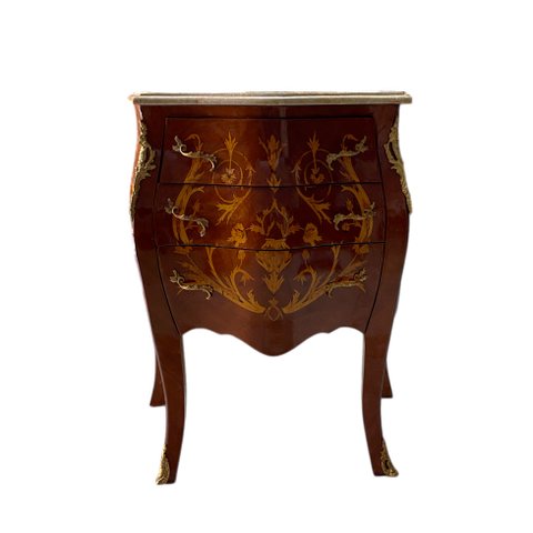 Cômoda Clássica com 3 Gavetas e Tampo em Mármore - 0,75x0,50x0,40