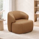 Ver imagem 1 de Poltrona Decorativa Giratória em Couro Livintus Leather