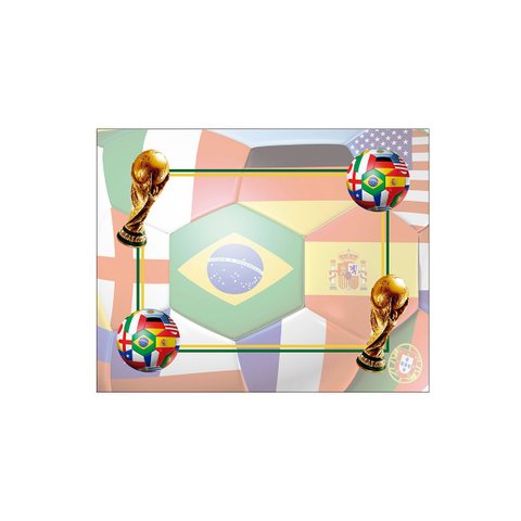 Kit Jogo Americano Copa Bandeiras - 8 Peças