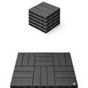 Ver imagem 1 de Kit 12 Peças Deck Modular Plástico 30x30 Quintal Piscina Box Cinza Frisado