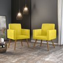 Ver imagem 2 de Kit 7 Poltronas Nina Decorativa para Recepção Balaqui Decor Cor:Amarelo