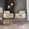 2 Poltronas Cadeiras para Escritório – Balaqui Decor Cor:Bege - 1