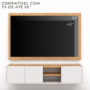Ver imagem 3 de Painel com Rack para TV até 55" TV -  Moscou Suspenso 136cm