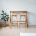 Ver imagem 1 de Conjunto Mesa Bancada com 2 Banquetas Moema em Madeira Amêndoa