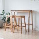 Ver imagem 2 de Conjunto Mesa Bancada com 2 Banquetas Moema em Madeira Amêndoa