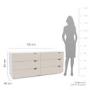 Ver imagem 4 de Cômoda Porto com 6 Gavetas 150x63cm Branco/Creme 240821