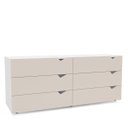 Ver imagem 2 de Cômoda Porto com 6 Gavetas 150x63cm Branco/Creme 240821
