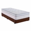 Ver imagem 1 de Cama Box Solteiro 88 Sintético Marrom com Colchão Toronto Molas Ensacadas Branco D33 32cm