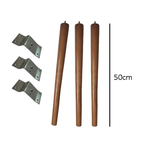 Kit 3 Pés Palito 50cm + 3 Suporte Inclinado