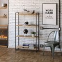 Ver imagem 2 de Estante Multiuso Para Escritório Industrial 04 Prateleiras Areta 145x80cm C01 Carvalho - Lyam