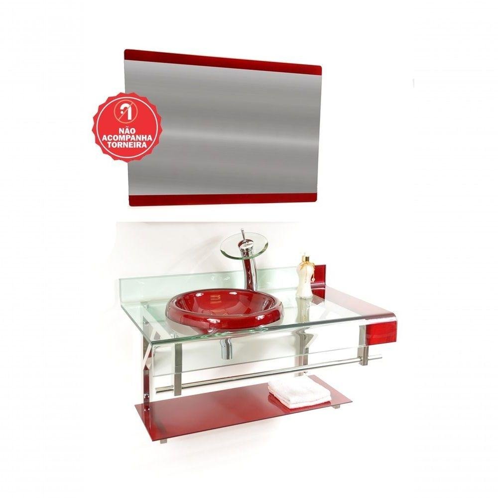 Gabinete De Vidro Inox 90cm Curvado Duplo Vermelho Cereja - 7