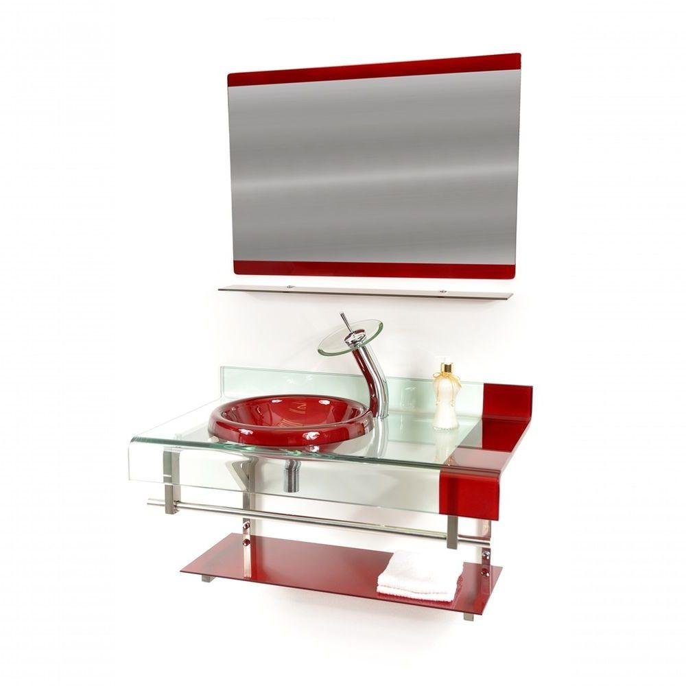 Gabinete De Vidro Inox 90cm Curvado Duplo Vermelho Cereja - 2