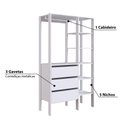 Ver imagem 3 de Estante Closet com 3 Gavetas e 5 Nichos - Branco
