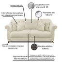Ver imagem 5 de Kit 2 Poltronas E Sofá 2 Lugares 1,80m Bege Pés Castanho
