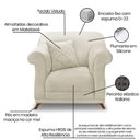 Ver imagem 4 de Kit 2 Poltronas E Sofá 2 Lugares 1,80m Bege Pés Castanho