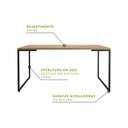 Ver imagem 6 de Mesa de Jantar 04 Lugares Porto 135 cm Natural Base Metálica Industrial Preto - D’Rossi