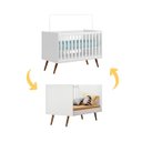 Ver imagem 5 de Berço Mini Cama Q Encanto Retrô Dois em Um em Mdf Qmovi: Branco