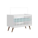 Ver imagem 3 de Berço Mini Cama Q Encanto Retrô Dois em Um em Mdf Qmovi: Branco