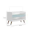 Ver imagem 6 de Berço Mini Cama Q Encanto Retrô Dois em Um em Mdf Qmovi: Branco