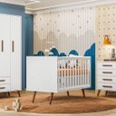 Ver imagem 1 de Berço Mini Cama Q Encanto Retrô Dois em Um em Mdf Qmovi: Branco