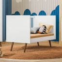 Ver imagem 2 de Berço Mini Cama Q Encanto Retrô Dois em Um em Mdf Qmovi: Branco