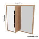 Ver imagem 3 de Espelho para Banheiro 60x60cm 1 Porta com 3 Nichos BN3648 Tecnomobili Amêndoa/Branco