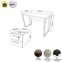 Ver mais imagens de Escrivaninha 1,20m X 0,60m Gaveteiro Suspenso 2 Gavetas F5 Cor:nogal com Preto