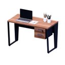 Ver imagem 4 de Escrivaninha 1,20m X 0,60m Gaveteiro Suspenso 2 Gavetas F5 Cor:nogal com Preto