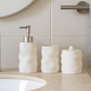 Ver imagem 2 de Kit Lavabo Ondas Off White Luxo 3 Peças