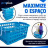 Kit 3 Cesto Organizador Guarda Roupa Plástico Retangular Armário Empilhamento Flexível - 2