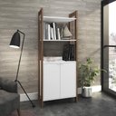 Ver imagem 4 de Armário Alto Multiuso com 2 Portas Az 1009 Branco/nogal - Tecno