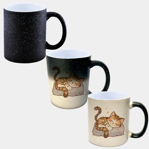 Caneca Mágica Glitter Muda de Cor Y2 Gatinho Fofo Sono Soneca 2