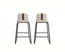 Ver imagem 2 de Kit 2 Banquetas Vegas Estilo Industrial Premium Área Gourmet Balcão Bar Sacada Hall Cor Bege/preto