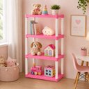 Ver imagem 2 de Estante Organizador Brinquedos Rosa Prateleira Infantil 4 Andares Quarto Bebe Multiuso Resistente Ca