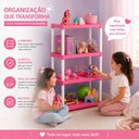 Ver imagem 7 de Estante Organizador Brinquedos Rosa Prateleira Infantil 4 Andares Quarto Bebe Multiuso Resistente Ca