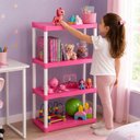 Ver imagem 5 de Estante Organizador Brinquedos Rosa Prateleira Infantil 4 Andares Quarto Bebe Multiuso Resistente Ca