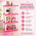 Ver imagem 3 de Estante Organizador Brinquedos Rosa Prateleira Infantil 4 Andares Quarto Bebe Multiuso Resistente Ca