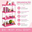 Ver imagem 6 de Estante Organizador Brinquedos Rosa Prateleira Infantil 4 Andares Quarto Bebe Multiuso Resistente Ca
