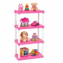 Ver imagem 1 de Estante Organizador Brinquedos Rosa Prateleira Infantil 4 Andares Quarto Bebe Multiuso Resistente Ca